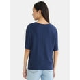 thumbnail image 3 of The Pioneer Woman Tie Front Textured Knit Top, Women's, Sizes XS-3X, 3 of 5