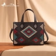 thumbnail image 7 of Montana West Women's Aztec Leather Tote Bag Set with Wallet Stylish Handbag for Everyday Use, Black, 7 of 7