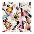 thumbnail image 3 of Ambesonne Fashion Shower Curtain, Cosmetics Make up Theme, 69"Wx75"L, Multicolor, 3 of 5