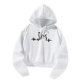 thumbnail image 4 of Mujer Crop Top Sudadera con capucha Tops Blanco Otoño Invierno Moda Regalo Mujer, 4 of 8