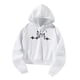 thumbnail image 5 of Sudadera con capucha corta para mujer, sudadera blanca con estilo, Jersey sencillo, Tops, ropa de calle para oficina, Camping, desplazamientos Blanco, 5 of 10