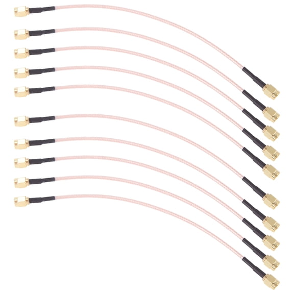 Symkmb 10Pcs RG316 SMA Male Plug to SMA Male Plug Connector RF Pigtail Coax Jumper Cable 8inch Metal