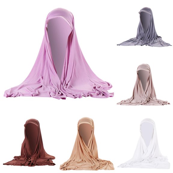 XIAOCHA Womens Solid Brimmed Hijab Headscarf Breathable Casual Head Cover,Purple