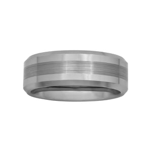 Brilliance Fine Jewelry Men's Beveled Tungsten Wedding Band