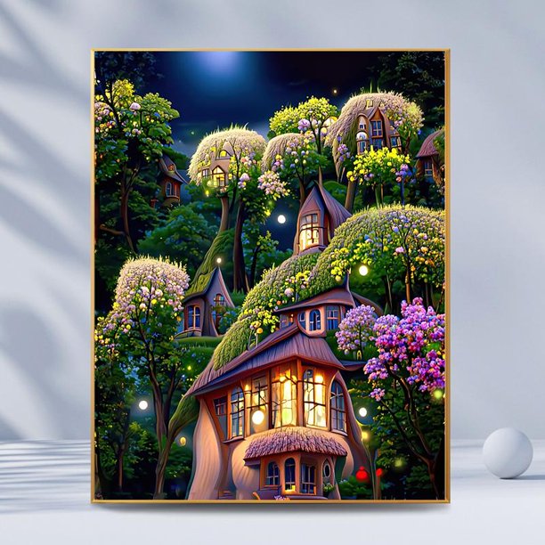 Cuadros Decorativos 5D bricolaje taladro redondo completo diamante pintura seta casa decoración del hogar (V3214) Wdftyju embutido en tela