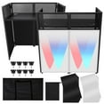 thumbnail image 1 of Portable DJ Facade Booth, Foldable DJ Table Station with Cable Management Holes, Metal Frame, 210T Polyester Scrim, 1 of 6