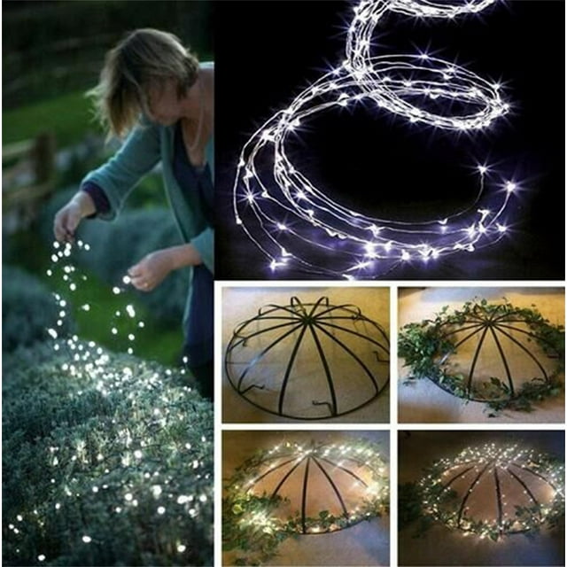 Guirnalda de luces LED de 200 LED con 10 hilos de cobre.