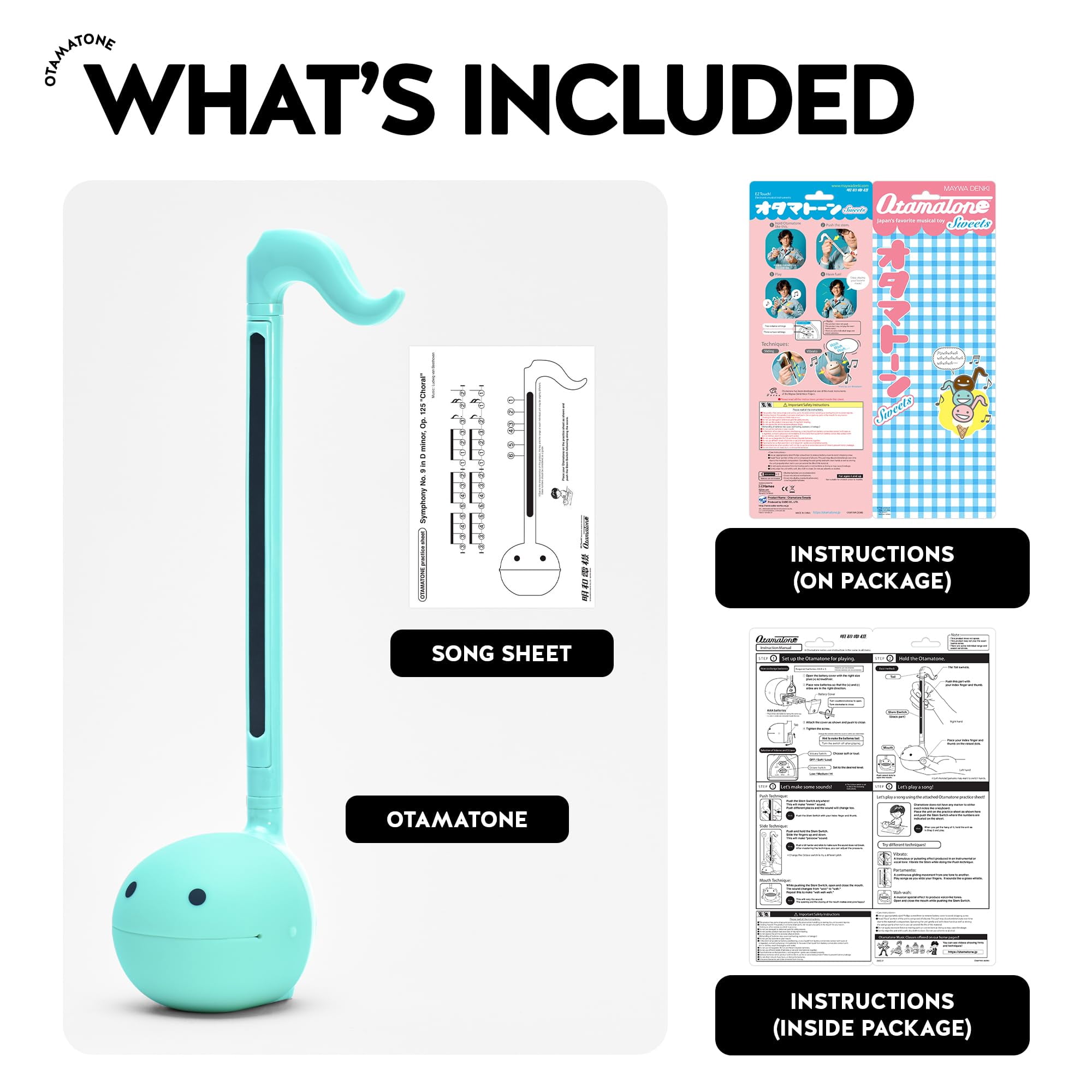 Otamatone Electronic Musical Toy Instrument for Children Unisex Adults - Mint