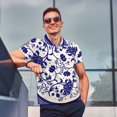 thumbnail image 4 of Fotbe Blue And White Porcelain Pattern Camiseta Polo de Golf para Hombre con Estampado – Camisa Deportiva Transpirable con Cuello Abotonado-X-Large, 4 of 6
