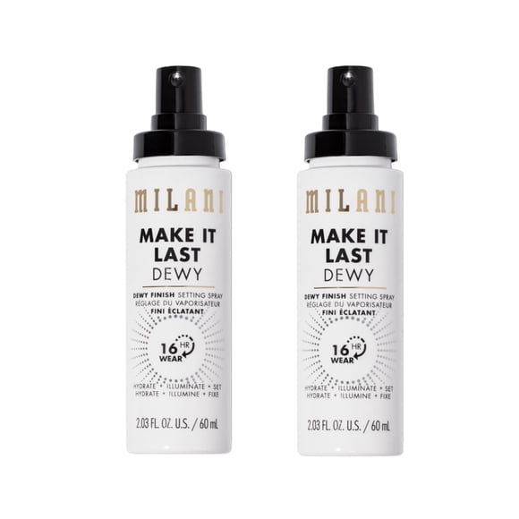Spray fijador Milani Make It Last Dewy 3 en 1, paquete de 2
