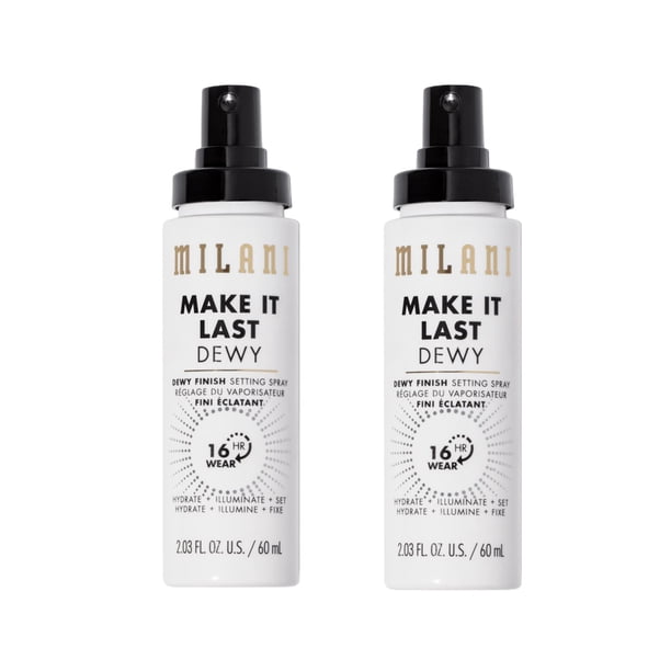 Spray fijador Milani Make It Last Dewy 3 en 1, paquete de 2