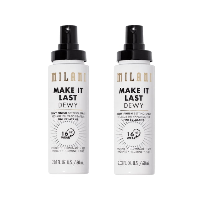 Spray fijador Milani Make It Last Dewy 3 en 1, paquete de 2