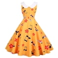 thumbnail image 5 of Elainilye Fashion Dresses for Women 2024 Casual Court Contrast High Collar Polka Dotted Large Dress Formal Dress,Yellow, 5 of 6