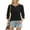 Black, variant on Stunning Women's Three-Quarter Button Down Sleeve Blouse Crewneck Design Basic Business Top - Ultimate Comfort & Style