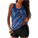 thumbnail image 2 of Trajes de baño Amzcrzy Tankini para mujer, trajes de baño, trajes de baño de dos piezas, bikini para mujer con estampado conservador y espalda con tiras, traje de baño multicolor, S, 2 of 5