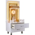 thumbnail image 3 of The Mandir Store Home Temple / Wooden Mandir / Puja Unit Glossy White Extra Storage Led Lights Size 24in (L) x 16in (B) x 50in (H), 3 of 8