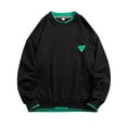 thumbnail image 1 of wmjolc Offres Éclair! Chandail en Molleton Homme Deux Pièces à Blocs de Couleur Col Rond Basique Pull-Overs Automne Décontracté Coupe Ample Manches Longues, 1 of 6