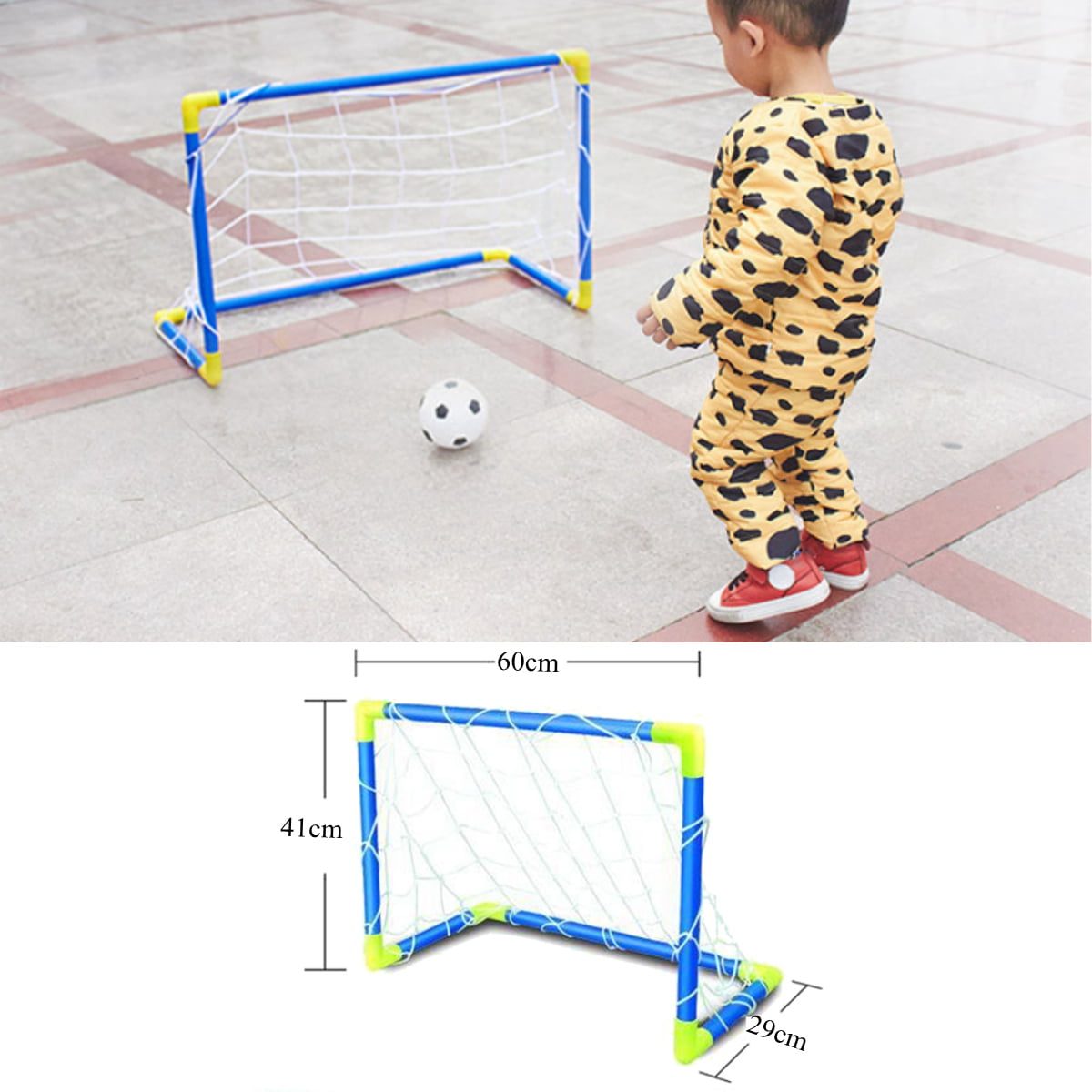 Toddler Mini Soccer Goal Net For Outdoor Backyard / Indoor Toddlers 4 Stakes and Children and Carry Case Juego de Futbol para Niños Soccer Goal Net Play Set for Kids Includes Soccer Ball 