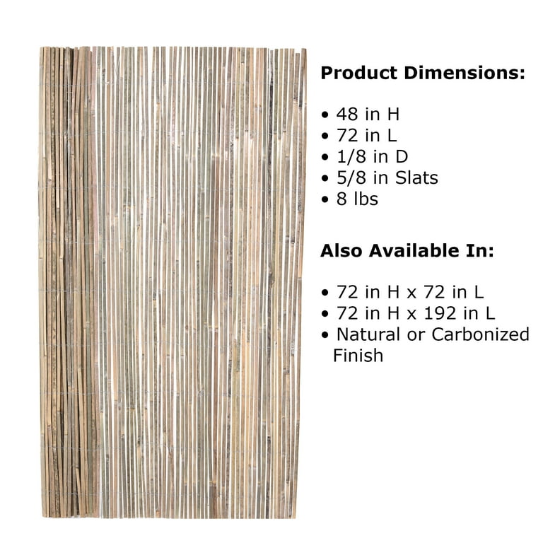 Backyard X-Scapes Natural Raw Split Bamboo Roll Garden Panels