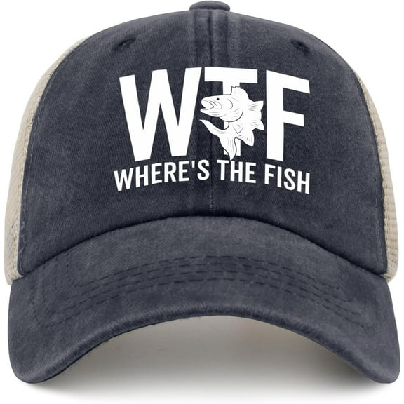 WTF Where's The Fish Hat for Women Dad Hats with Design Caps