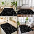 thumbnail image 4 of Area Rugs 5'x7', Black Shark Carpet Runner Indoor Outdoor Rugs Home Decor Aesthetic, Black White Line Abstract Art Non Slip Mats Washable Accent Rug for Living Room Bedroom, 4 of 8