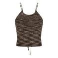 thumbnail image 4 of HOMBOM Crop Summer Tops for Women Brown Camisole Halter Slim Sleeveless Solid Color Strapless Shirt, 4 of 9