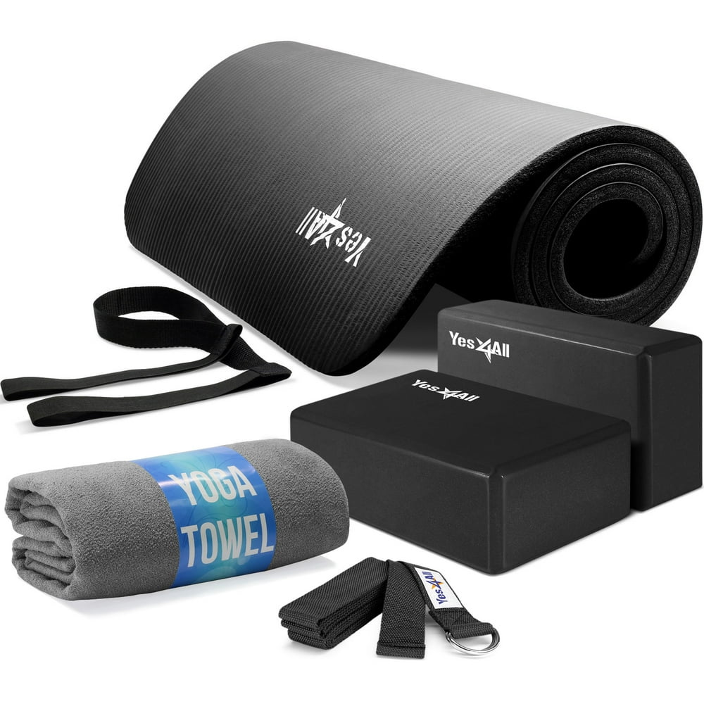 Yes4All Yoga Starter Kit, Includes NBR Exercise Yoga Mat, 2 Yoga Blocks