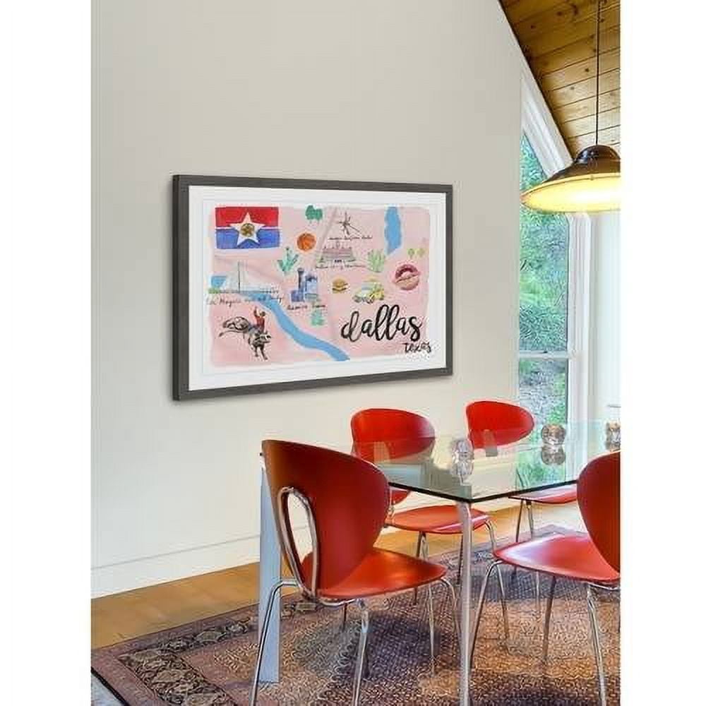 "Lively Dallas" Framed Painting Print