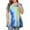 Blue, variant on Kayannuo Blouses for Women Tee Shirts for Women Valentine's Day Women Plus Size Tops Tie-dye Print Short Sleeve V-neck Blouse Pleated Hem Shirt