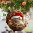 thumbnail image 2 of Adornos de bellota de animales del bosque, acogedores adornos navideños de bosque, decoración para árbol de Navidad, piña personalizada con sombrero rojo, adorno colgante de criatura del bosque, rega, 2 of 5