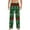Dark Green, variant on Men Pants Christmas Elastic Waist Drawstring Xmas Pajamas Sleepwear Pants With Pocket Pj Bottoms Wide Leg Slacks Cartoon Santa Prints Casual Trousers Lightweight Home Wear Dark Green M