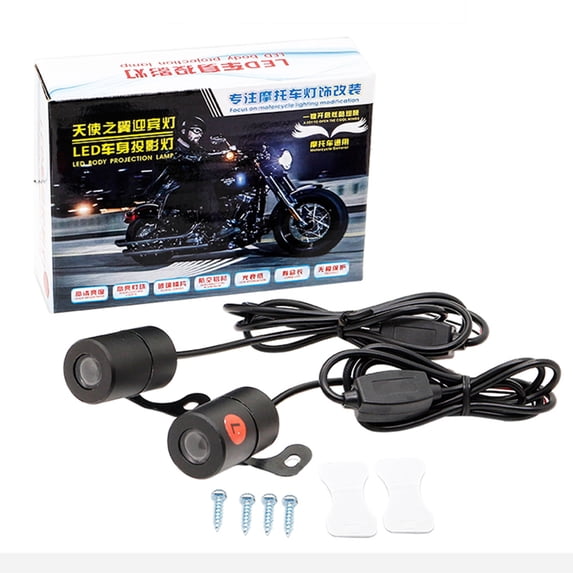 Motorcycle Led Lamps Welcome Door Courtesy Light Angel Wing Projector Modified Decorative Lights Accessories