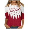 thumbnail image 1 of YDLCAFD Pâques 2024 Europe et États-Unis Noël T-Shirt à Manches Longues Col Rond pour Femmes, 1 of 4
