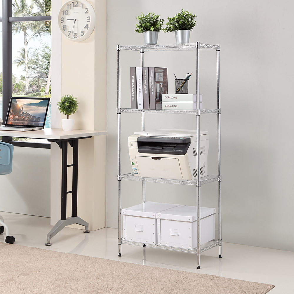 4 tier chrome utility wire shelving unit 14x24x53in