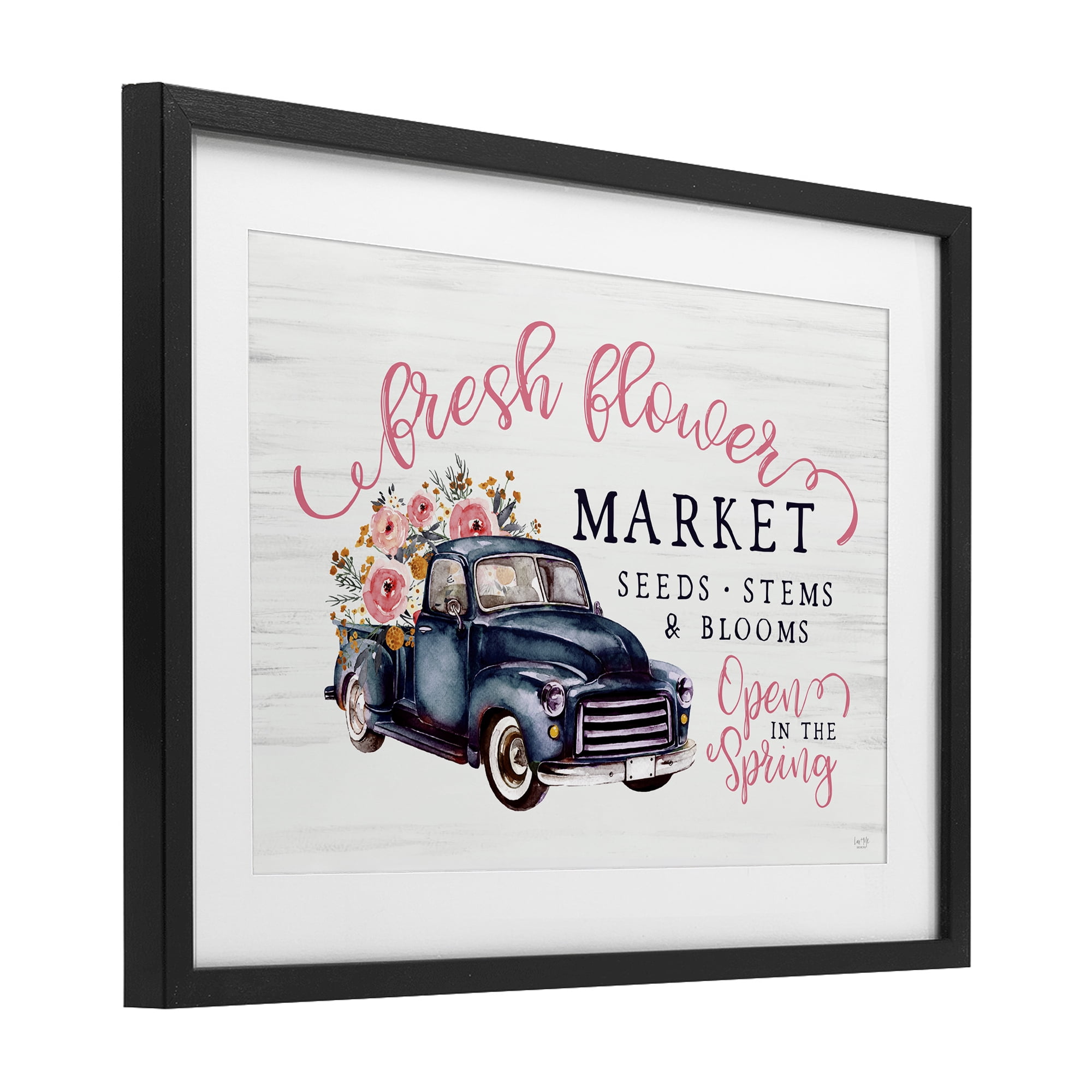Stupell Industries Antique Spring Market Black Framed Print Under Glass, design by Lux + Me Designs