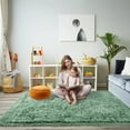 thumbnail image 4 of ZENELESS Solid Shag Collection Rug,6'x9' Matcha Green Large Fluffy Area Rugs Perfect for Dining Room, Bedroom, 4 of 9