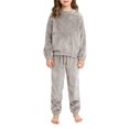 thumbnail image 3 of KAUOD Toddler Fleece Sweatshirts Joggers Set 2 Piece Fuzzy Soft Crew Neck Pullover Tops Sweatpants Sweatsuits for Kids, 3 of 6