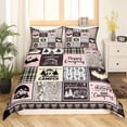 thumbnail image 2 of YST Housse de Couette pour Enfants Happy Camping Simple, Ensemble de Literie Rustique pour Roulotte de Voyage Superposée, Ensemble de Lit Patchwork à Carreaux Buffalo Rose pour Filles Sapin Cerf Housse de Couette de Noël 2 Pcs, 2 of 5