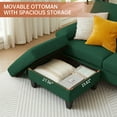 thumbnail image 2 of Soscana Living Room Furniture Set Sectional Sofa Couch with Storage Ottoman and Loveseat,for Home Apartment Office Studio,Green, 2 of 7