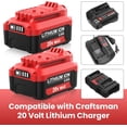 thumbnail image 7 of 2Pack 8.0Ah Replacement for Craftsman V20 Battery and Charger Combo 20V Battery Lithium CMCB205 CMCB204 CMCB201 CMCB202 CMCB206, 7 of 7