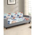 thumbnail image 2 of Teal Blue Brown Starfish Coastal Couch Cushion Covers Stretch, Washable Sofa Seat Covers Individual Seat Cushion Sofa Slipcovers Summer Beach Nautical Coral Sea Couch Cover Furniture Protector S-1PCS, 2 of 7