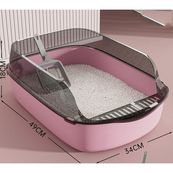 Cat Litter Box Semi-enclosed Thickening Kitty Sandbox High Side Splashproof Pet Bedpans Supplies Pet Toilet Kitten Tray Bedpan