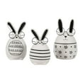 thumbnail image 2 of Sagebrook Home 18487-01 6 in. Ceramic Chubby Bunny with Glasses Figurine, Black & White, 2 of 8