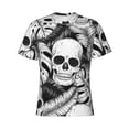thumbnail image 3 of Naloa Skull and palm leaves Men's T-Shirt Sport T-shirt Men's Basic Tee Casual Men's Shirt, Round Neck, Short Sleeves - X-Large, 3 of 5