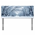 thumbnail image 3 of Forest Headboard, Snowy Trees Farmhouse Wildlife Rustic Woodsy Idyllic Scenery Frosty View, Upholstered Decorative Metal Bed Headboard with Memory Foam, Full Size, White Black and Grey, by Ambesonne, 3 of 4