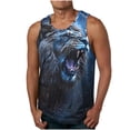 thumbnail image 2 of Mens Tank Top Summer Sleeveless Lion Graphic Tees Muscle Gym Casual Workout Running Comfortable Breathable Vests Light Blue M, 2 of 5