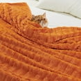 thumbnail image 5 of Home Soft Things Derby Double Sided Faux Fur Throw Blanket Solid Color Fuzzy Super Soft Cozy Plush Throw - Burnt Orange - 50" x 60", 5 of 9