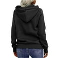 thumbnail image 3 of Yuemengxuan Female Comfortable Solid Color Long Sleeve Hooded Pullover Blouse with Zipper, 3 of 5