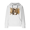thumbnail image 4 of PNTUTB Womens Christmas Print Casual Long Sleeve Drawstring Waffle Pullover Loose Hooded Sweatshirt with Pocket, 4 of 6