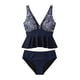 thumbnail image 4 of Tankini para mujer, bikini liso sin espalda, de dos piezas, estilo vendaje, para playa, dos piezas, tankini, 2 piezas, 4 of 4